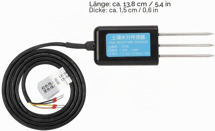 EVTSCAN 12-24V DC Bodenfeuchtesensor, 0-10V Ausgang Wasserdichtes Gewächshaus Bodenfeuchte Feuchtigk