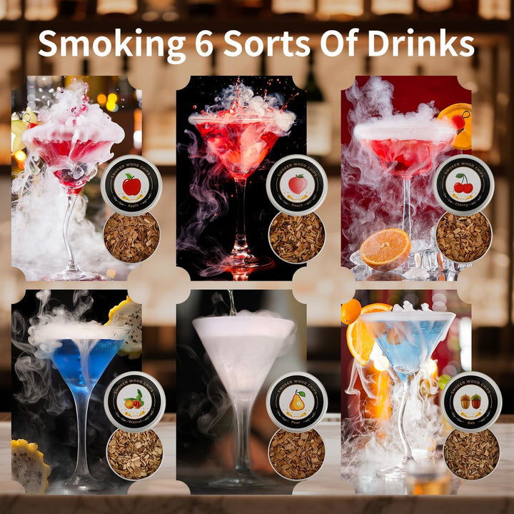 Cocktail-Räucher-Kit mit Fackel, Whisky-Räucher-Set mit 8 Geschmacksrichtungen Räucherholzchips, Alt