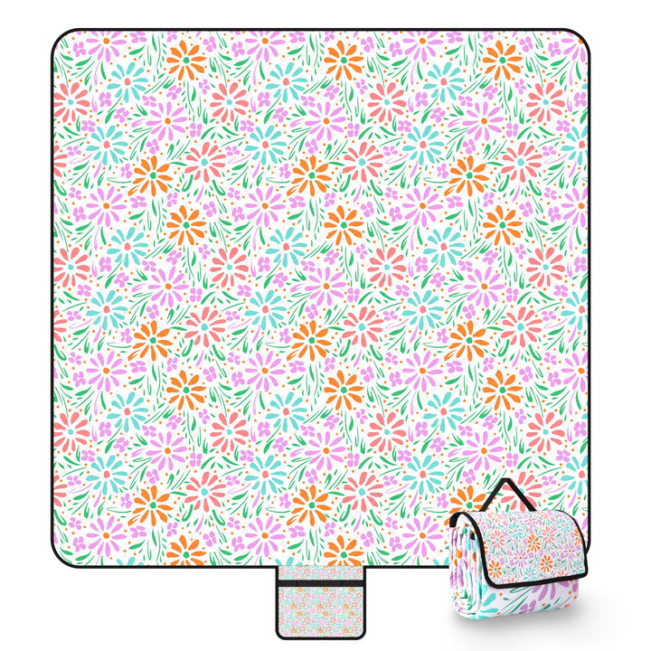 Picknickdeck 200x200 cm，Stranddeck XXL wasserdicht sandfrei，Faltbare Strandmatte,3-lagige waschbare