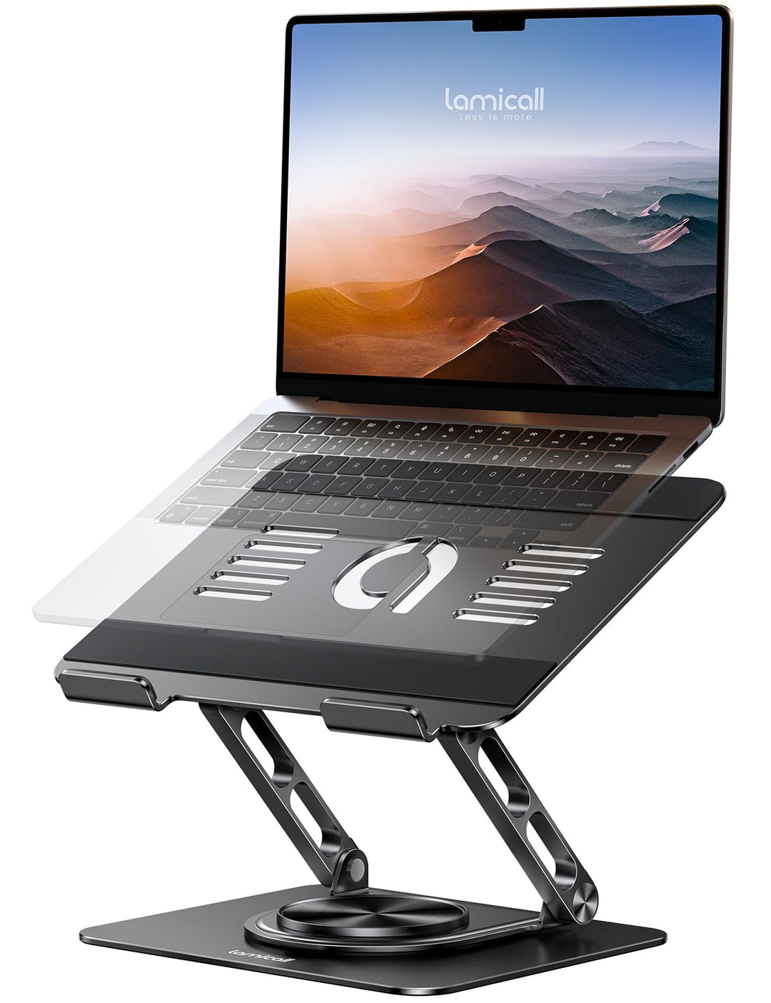 Lamicall Laptop Ständer, Verstellbarer Laptopständer - [360° Drehbar] Faltbarer Alu Notebook Ständer
