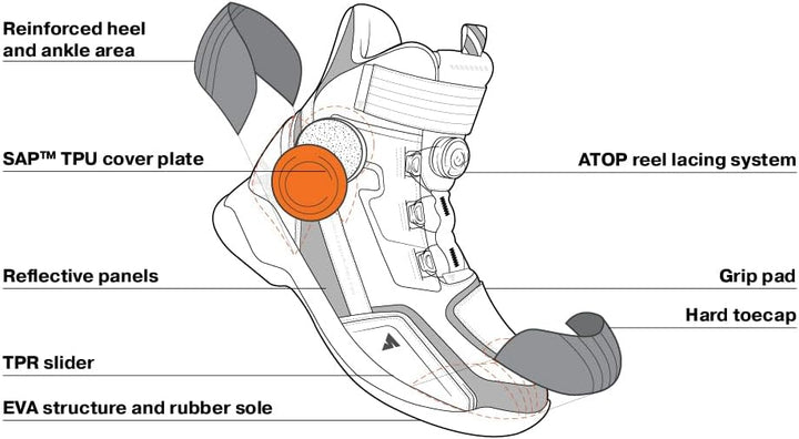 SHIMA TAKESHI, Motorradschuhe für Männer - Verstärkte Strassenreitschuhe mit ATOP-Verschlusssystem,