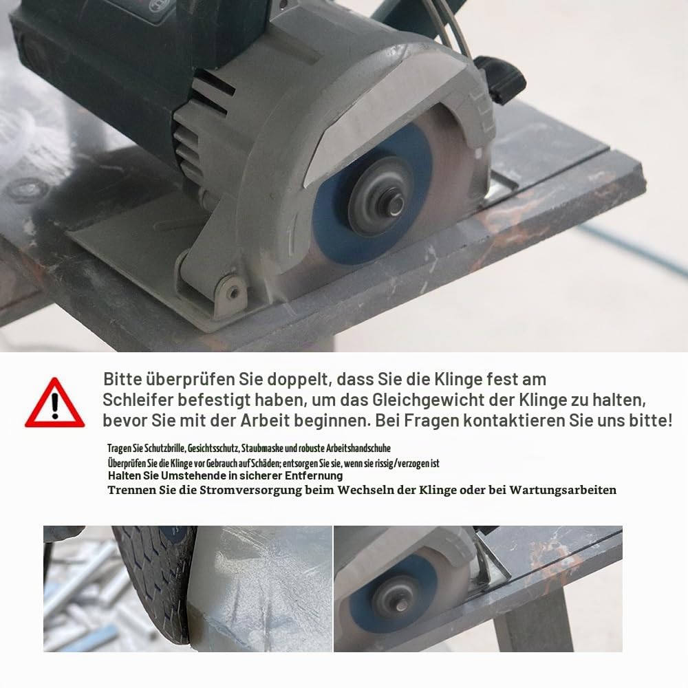 Diamant Trennscheibe 115mm - BRSCHNITT Doppelseitig zum Schneiden und Schleifen Granit Marmor Fliese