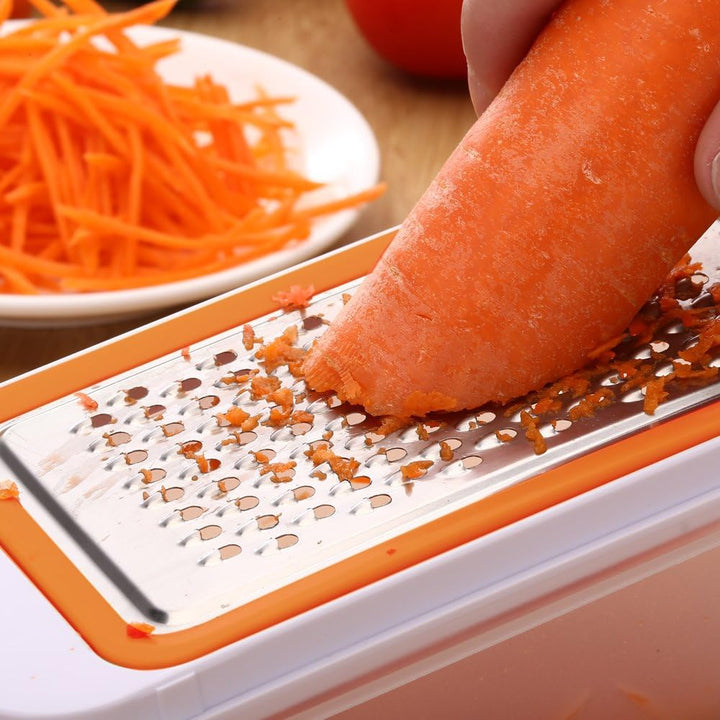 Obst Gemüse Schneidemaschinen Set mit Orangen Peelern, FineGood 4 Packs MultifunktionsSpiralizer Dic