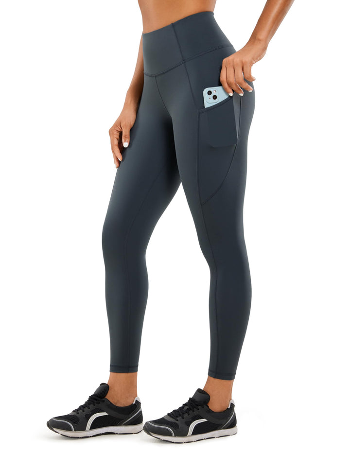 CRZ YOGA Damen Naked Feeling Sport Leggings mit Taschen High Waist Sporthose Gym Blickdicht Yogahose