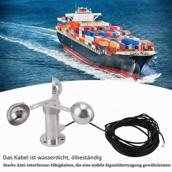 Windsensor, 0 Bis 3,8 V Aluminiumlegierung Windgeschwindigkeitssensor Anemometer, Anemograph Windsen