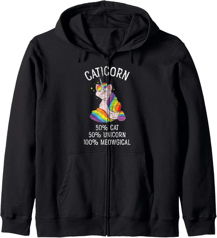 Cat + Unicorn Meowgical Caticorn Illustration Design Kapuzenjacke