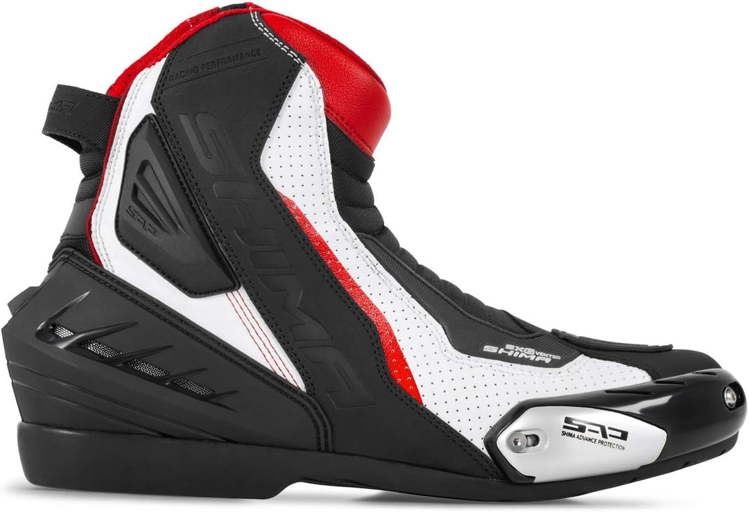 SHIMA SX-6 Men, Motorradsteifel Herren | Verstärkte Leder Motorradschuhe mit Seitlichem Reissverschl