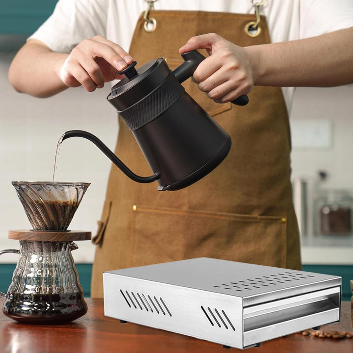 Kaffee-Klopf-Box-Behälter, Edelstahl Kaffeemühlen Klopf Box, Schublade Verdickter Espresso mit Abneh