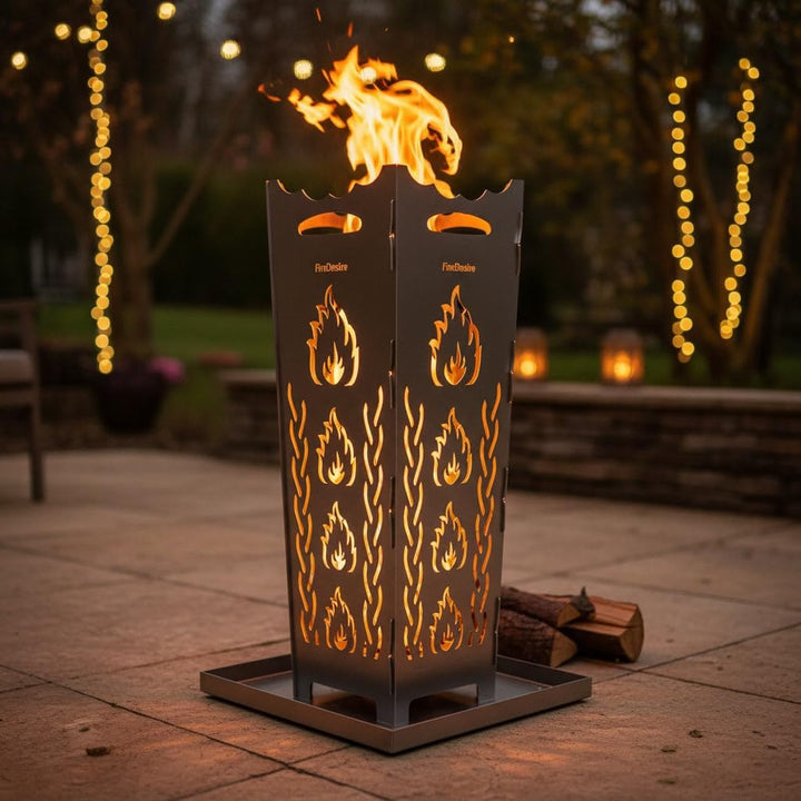 FireDesire Feuerkorb 80cm + Grillplatte + Ascheschale, Feuertonne, Feuerschale, Grilltonne, Ofen, Te