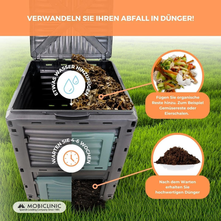 Mobiclinic®, Gartenkomposter, Biobin, Keine zusätzlichen Kosten, 300l, Umweltfreundlich, Europäische