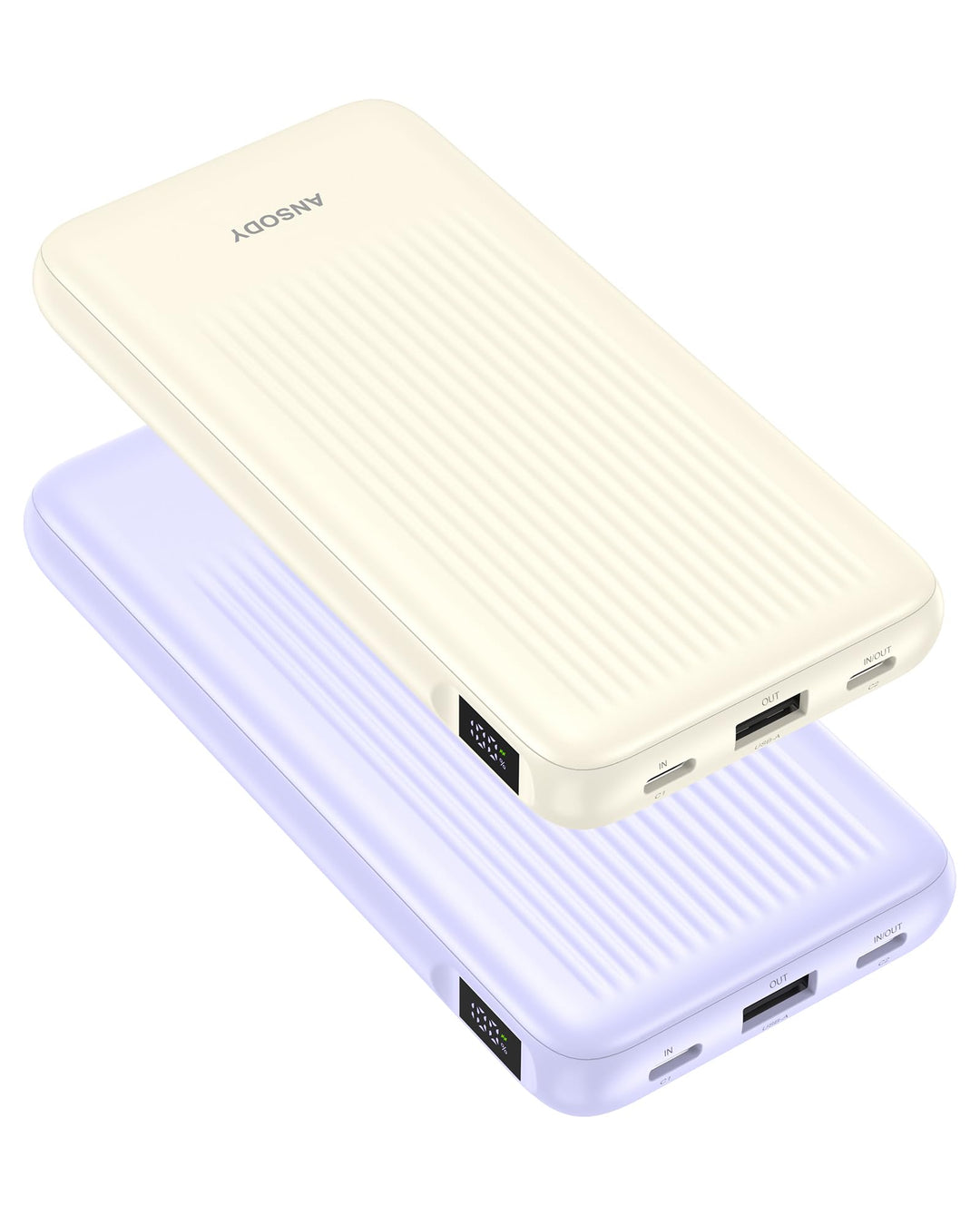 22.5W Power Bank 10000mAh 2 Stück, Akkupack Klein Aber Stark, LED Display kompatibel Externe handyak