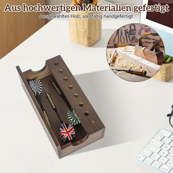 2 in 1 Dart Halter und Wanddarthalter aus Holz, Dartpfeile Halterung für Wandmontage - 8 Aufnahmen f