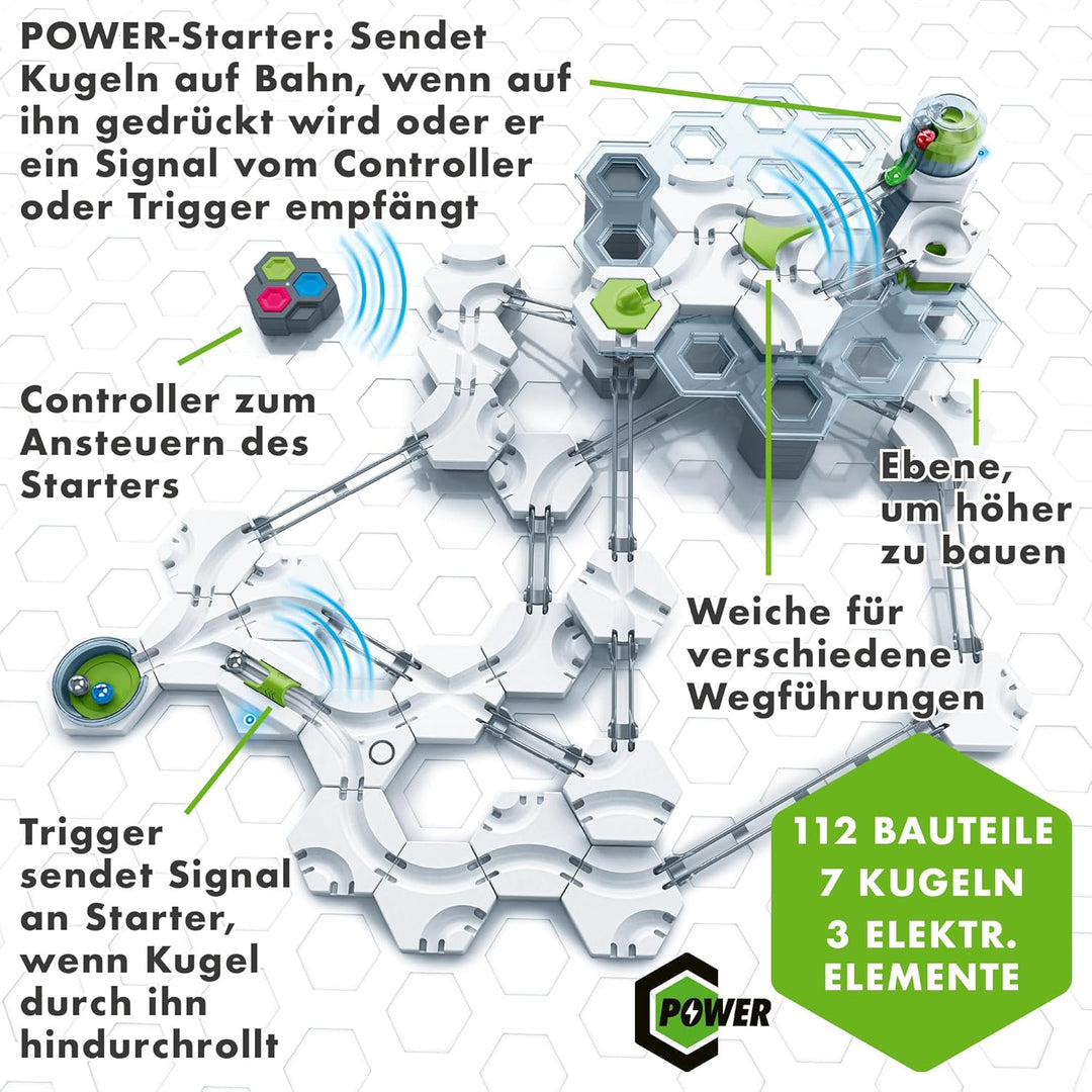Ravensburger GraviTrax Power Starter-Set Launch - Erweiterbare Kugelbahn mit elektronischen Elemente