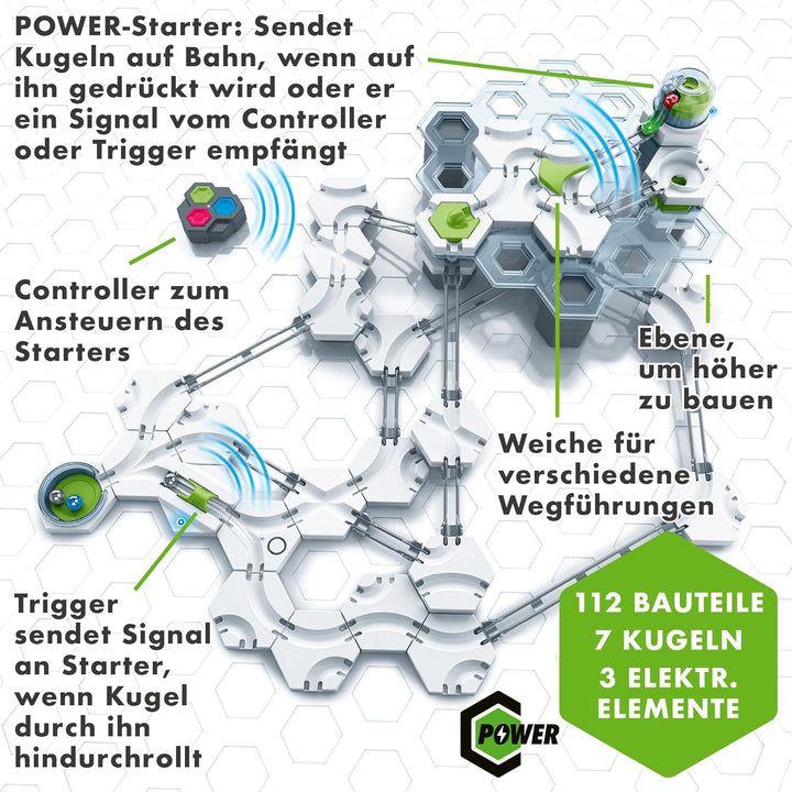 Ravensburger GraviTrax Power Starter-Set Launch - Erweiterbare Kugelbahn mit elektronischen Elemente