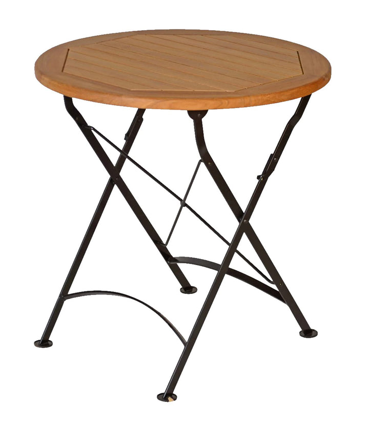 Kai Wiechmann Teak Klapptisch rund 70 cm wetterfest Premium für Balkon Terrasse Garten, 70 cm