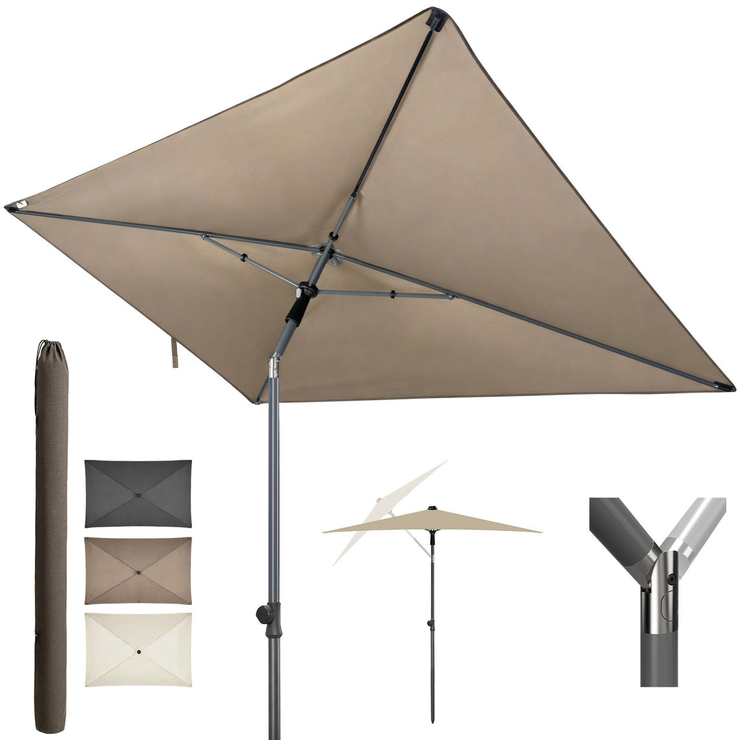 4smile SunnyShade Balkonschirm Rechteckig 210x140 cm, Sonnenschutz Balkon mit UV 50+, Sonnenschirm B