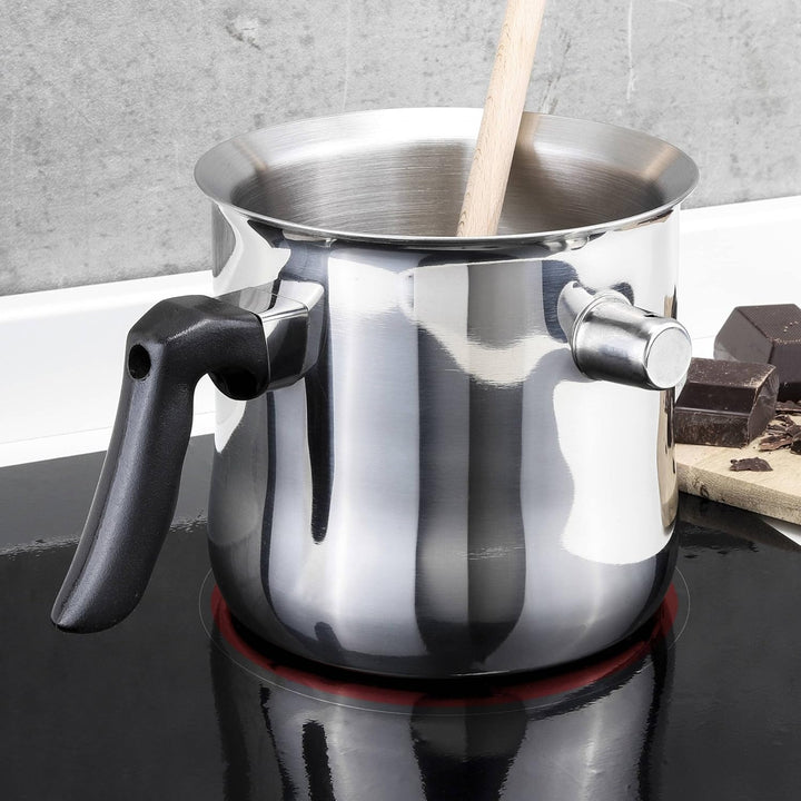 Haushalt International Milchtopf & Simmertopf (1,2 Liter) - Milchkochtopf doppelwandig, z.B. zum Mil
