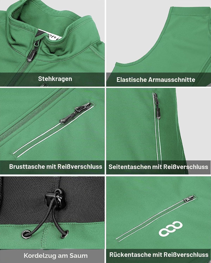 33,000ft Damen Leichte Laufweste Outdoor Softshell Weste Frau Ärmellose Jacke Winddichte Wasserdicht