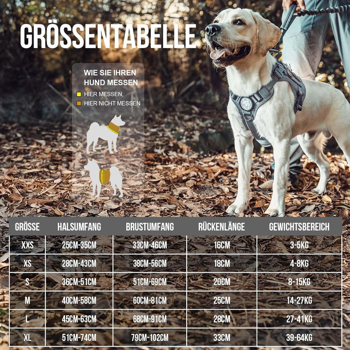 OneTigris Taktische Hundeweste Service Hundegeschirr MOLLE Hundeausbildung Geschirr 1000D Nylon (M,