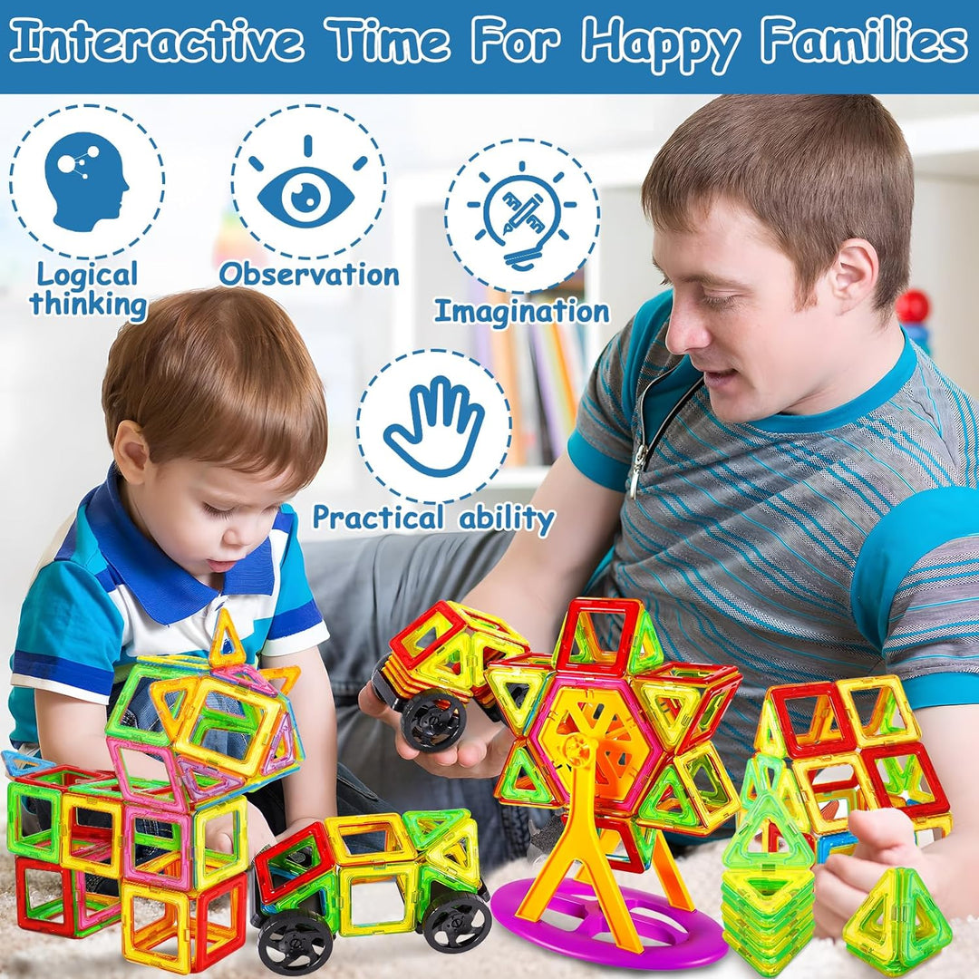 MULEVIP Magnetische Bausteine 82 PC Magnet Spielzeug Kinder,Lustiges Pädagogisches Bauspielzeug,Magn