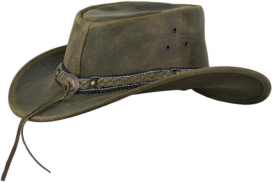 Black Jungle ARAMAC Lederhut Cowboyhut Australienhut Hut XS Khaki, XS Khaki