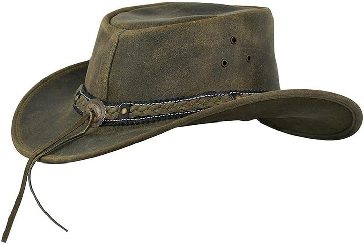 Black Jungle ARAMAC Lederhut Cowboyhut Australienhut Hut XS Khaki, XS Khaki