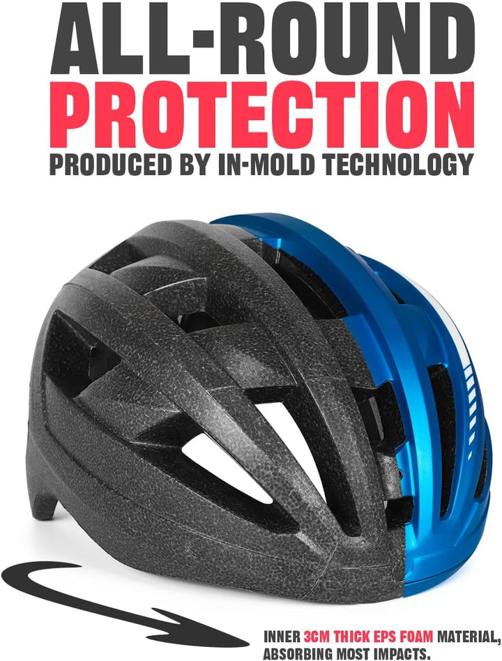 VICTGOAL Fahrradhelm Herren Damen MTB Helm mit Abnehmbarer Magnetische Schutzbrille Visier Atmungsak