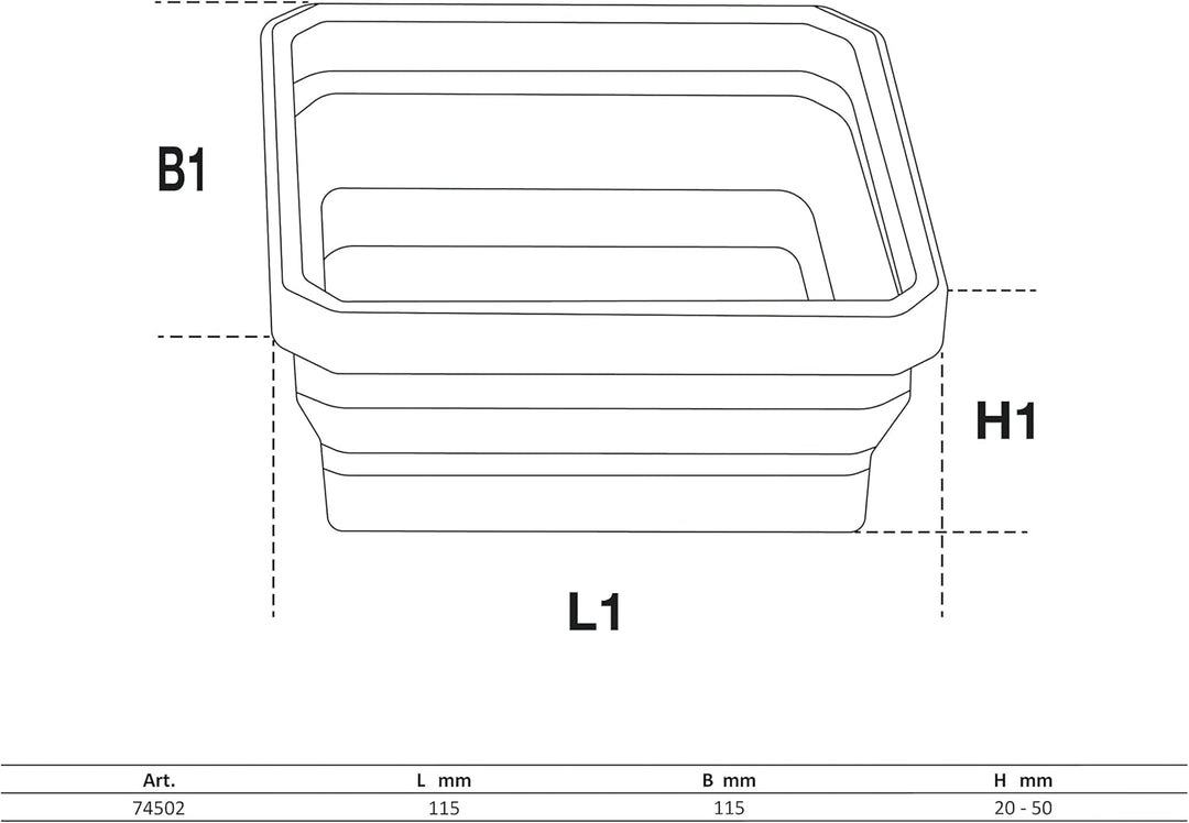 BGS 74502 | Magnet-Haftschalen-Satz | Silikon | faltbar | 115 x 115 x 50 mm | 4-tlg.