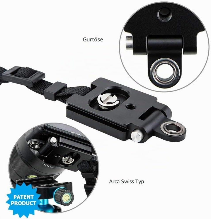 JJC Handschlaufe HS-ML1M Mit Arca Swiss Typenschild, Schwarz, Mit Arca Swiss Typenschild, Schwarz