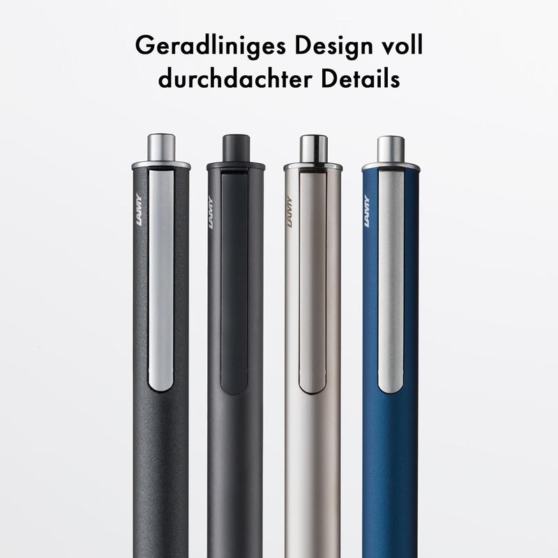 LAMY Set aus 1x swift Tintenroller 330 aus Edelstahl in schwarz und 1x Echtleder-Etui in der Farbe s