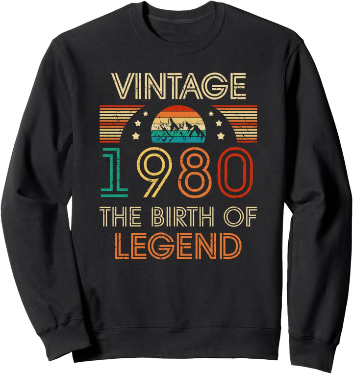 Retro Vintage 1980 Geschenke zum 40. Geburtstag 40 Jahre alt Sweatshirt