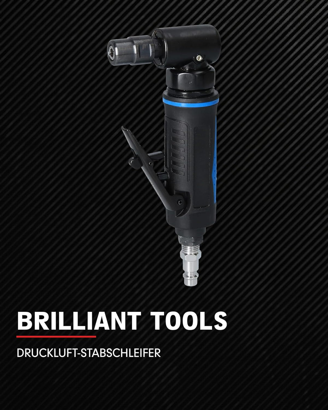 BRILLIANT TOOLS Stabschleifer Druckluft BT160701 20.000 U/min I Geradschleifer abgewinkelt mit Drehz