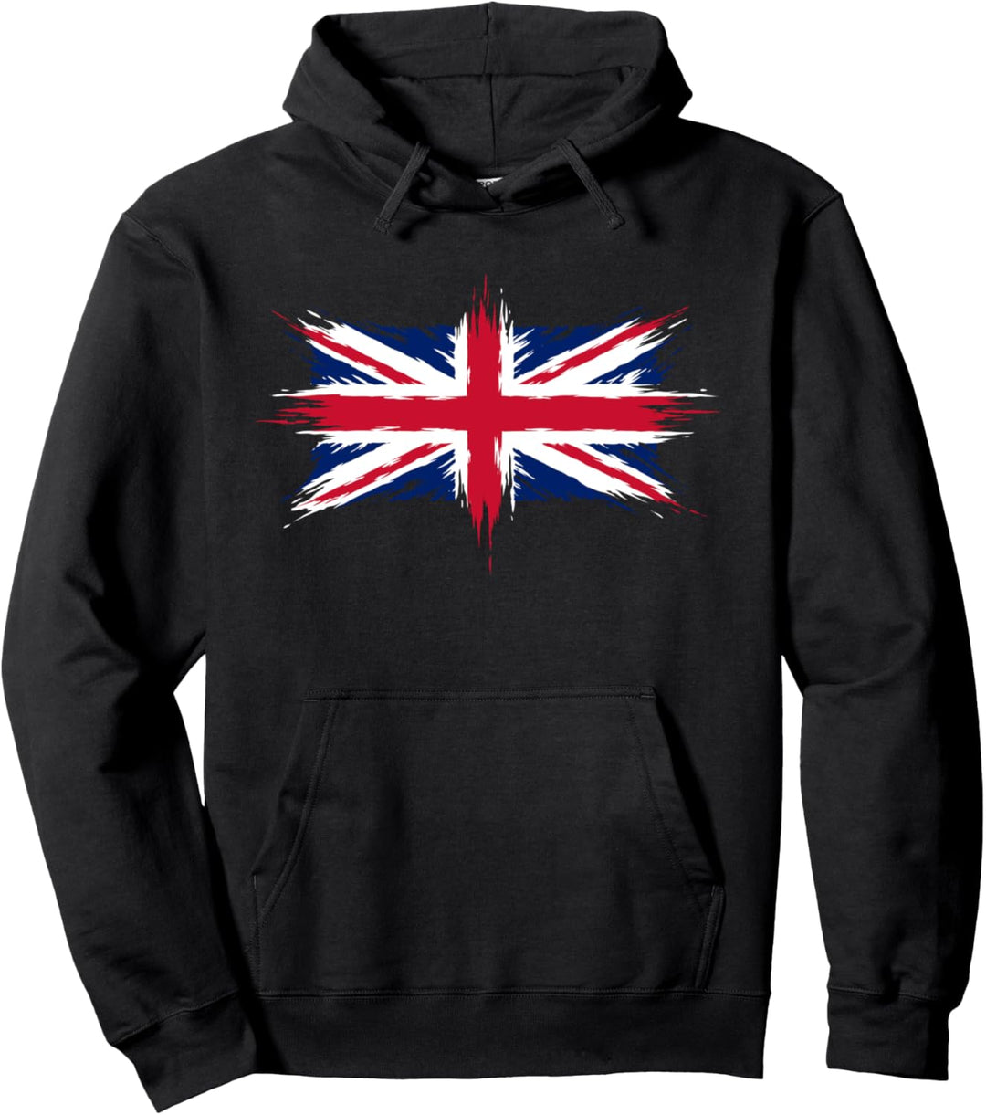Union Jack – Britische Flagge – Pinsel-Stil. Pullover Hoodie