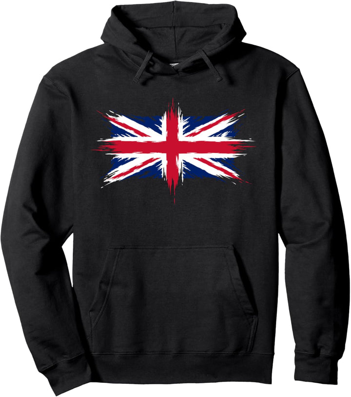 Union Jack – Britische Flagge – Pinsel-Stil. Pullover Hoodie