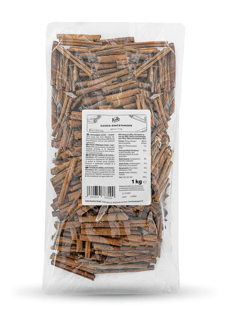 KoRo - Cassia Zimtstangen 1 kg - dein keimreduzierter Zimt-Vorrat, Zimtstangen