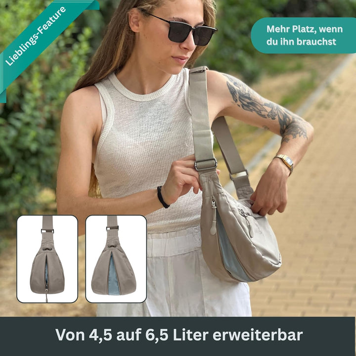 FUCHS & REBELL® Moon Bag BELA - Smart & Nachhaltig – Fahrrad Crossbody Tasche mit 3-Punkt-Gurt-Syste