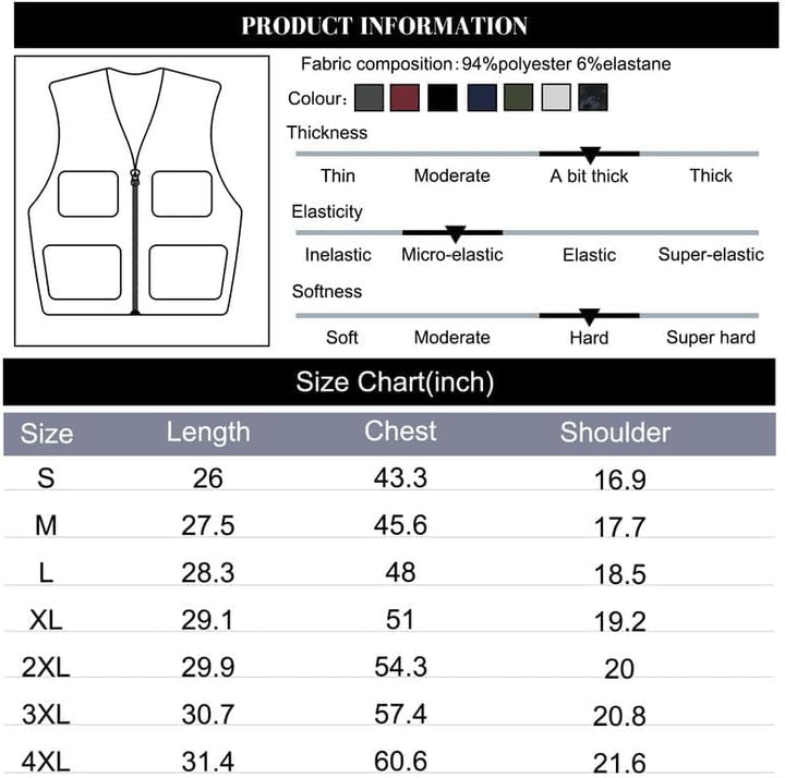 Leichte Softshell Weste für Herren, Bodywarmer Fleece Weste Full Zipp Softshellweste, Weste Herren O