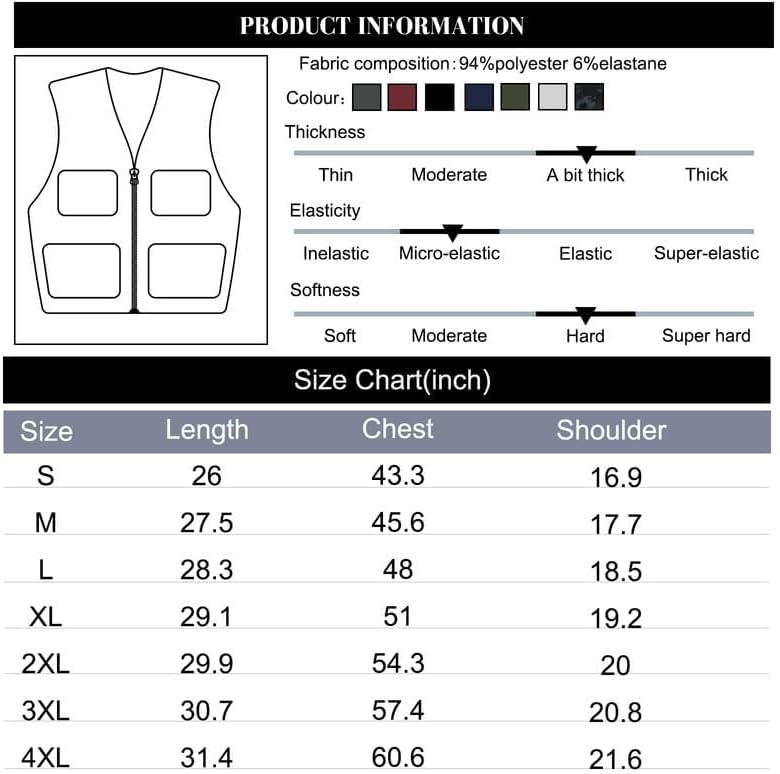 Leichte Softshell Weste für Herren, Bodywarmer Fleece Weste Full Zipp Softshellweste, Weste Herren O