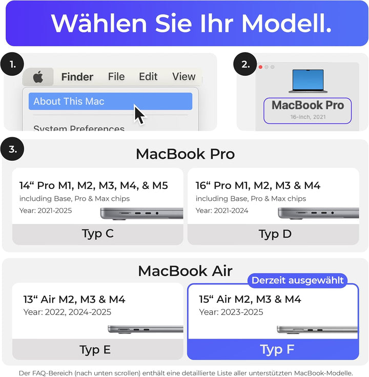 Ascrono Vertikale Docking-Station perfekt für MacBook Air 15 (M2 2023) - 2 Thunderbolt-4 USB-C-Ansch