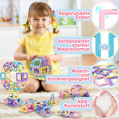 Lovchil Magnetische Bausteine, Magnetspielzeug Magneten Kinder, Magnetbausteine Magnet Montessori Sp