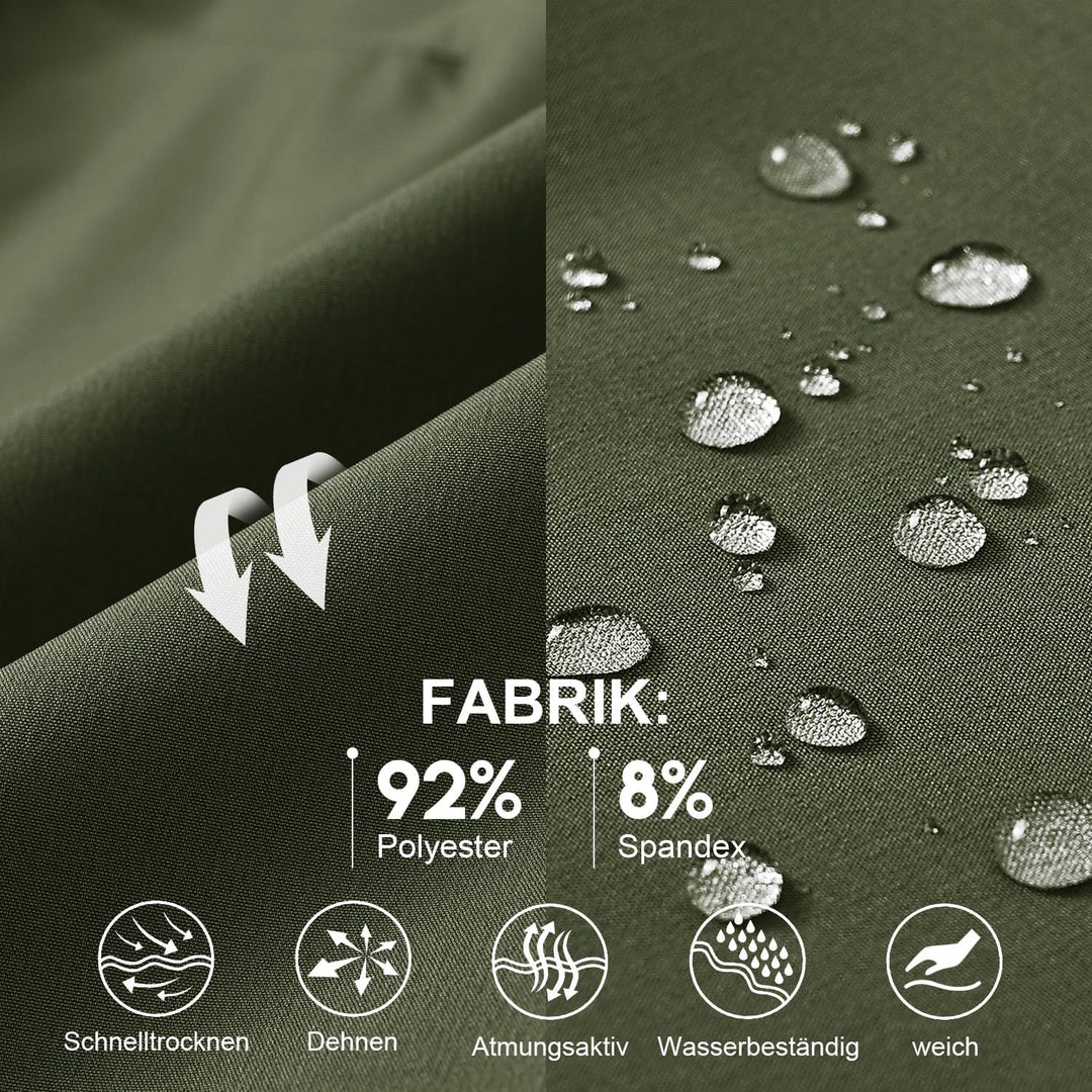 YSENTO Herren Wanderhose Outdoorhose Trekkinghose Sommer Leichte Atmungsaktiv Schnell Trockend Funkt
