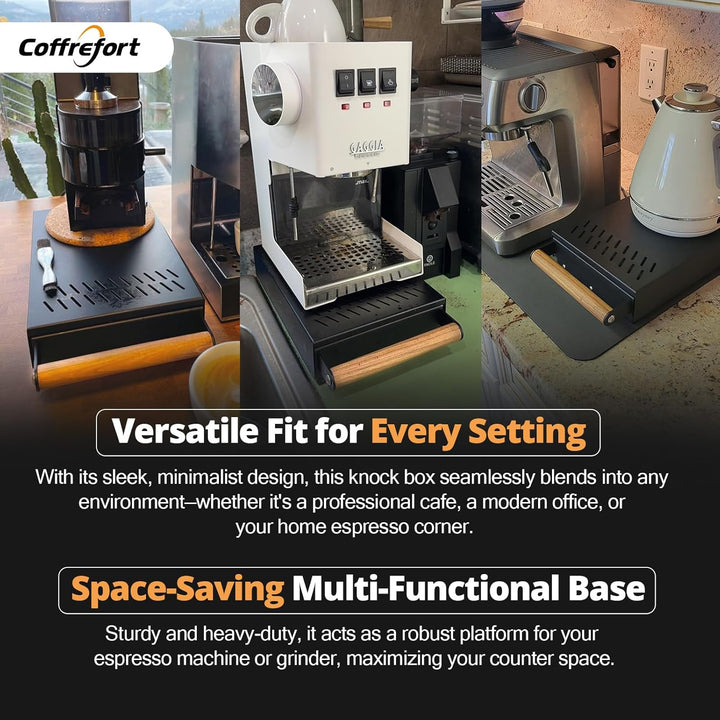 Edelstahl Kaffee Klopf Box Behälter für Espresso Siebträgermaschine, Kaffeesatzbehälter Sudschublade