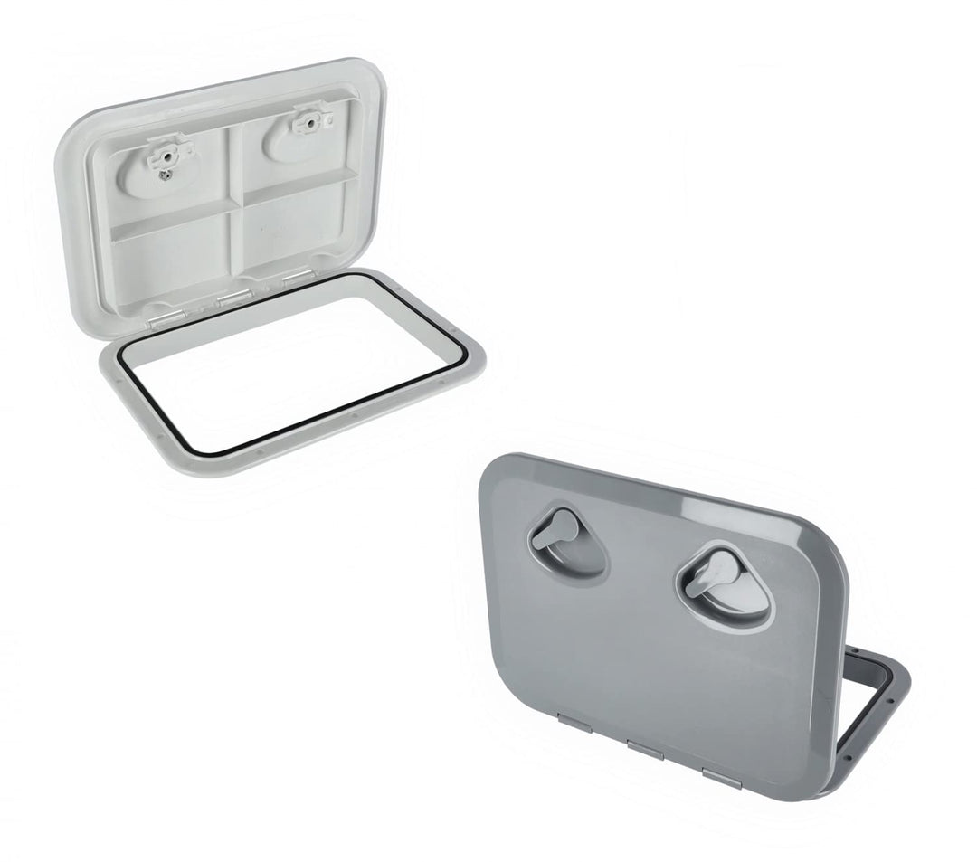 Nuova Rade Inspektionsluke 315 x 440 mm, Inspektionsdeckel Weiss & Grau, wasserdichte Decksluke für