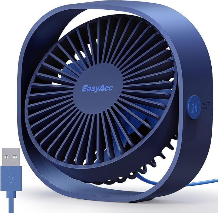 EasyAcc USB Ventilator, Mini Ventilator, Leise USB Tischventilator mit 2 Jahre Garantie, Starker Exq