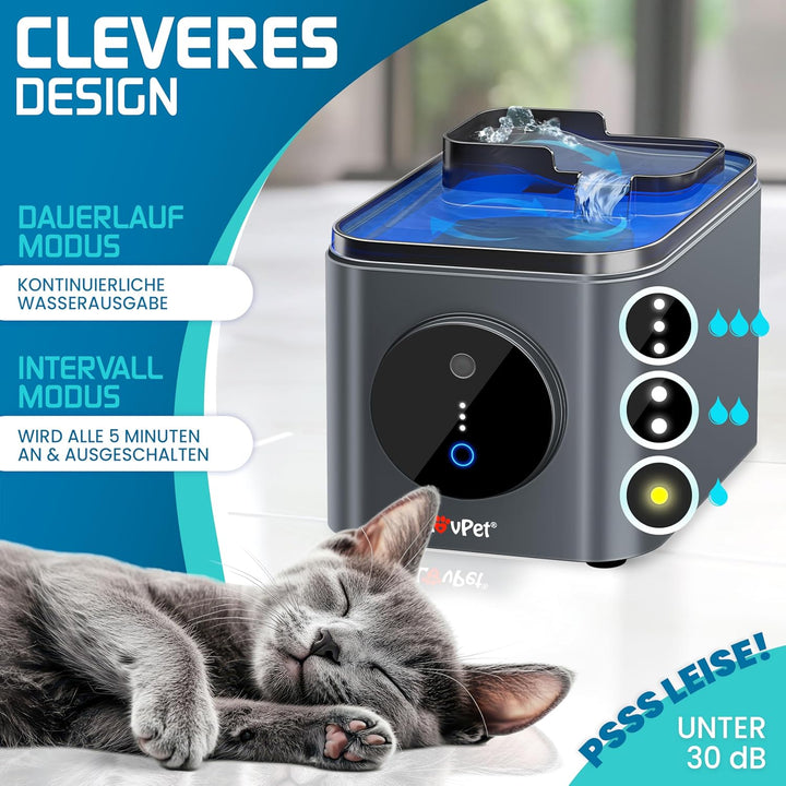 LOVPET® Katzenbrunnen Trinkbrunnen für Katzen 3,5L Wassertank & 3x Filter Automatischer Wasserspende
