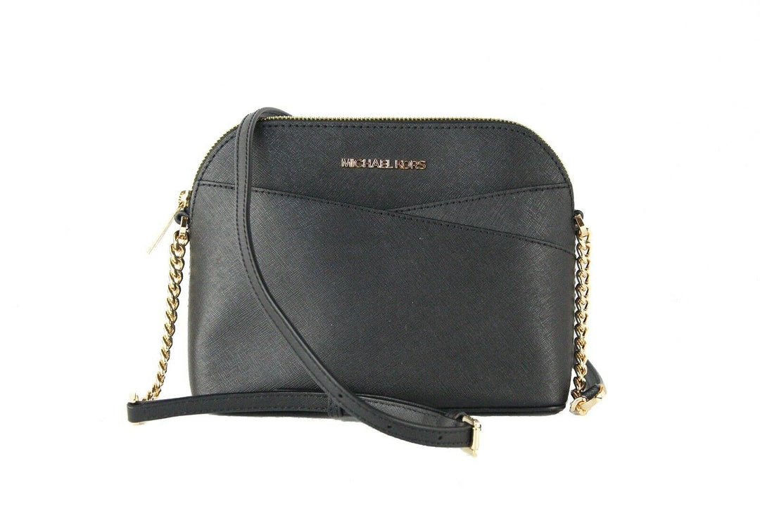 Michael Kors Jet Set Medium Crossbody Leder Handtasche Schwarz / Goldfarben, Schwarz / Goldfarben