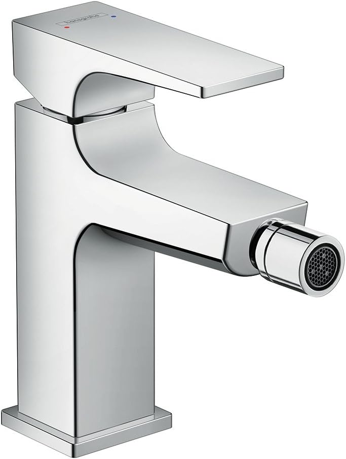 hansgrohe Metropol Einhebel-Bidetarmatur, mit Push-Open Ablaufgarnitur, Chrom mit Hebelgriff, mit He