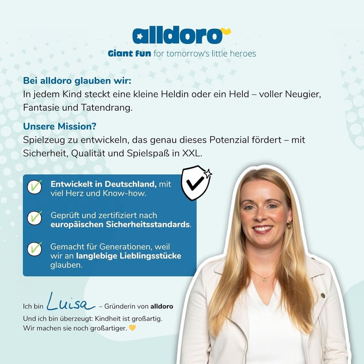 alldoro 60156 XXL-Kinderschaufel eckig, 64 cm, robuste Sandschaufel aus Kunststoff für Kinder ab 18