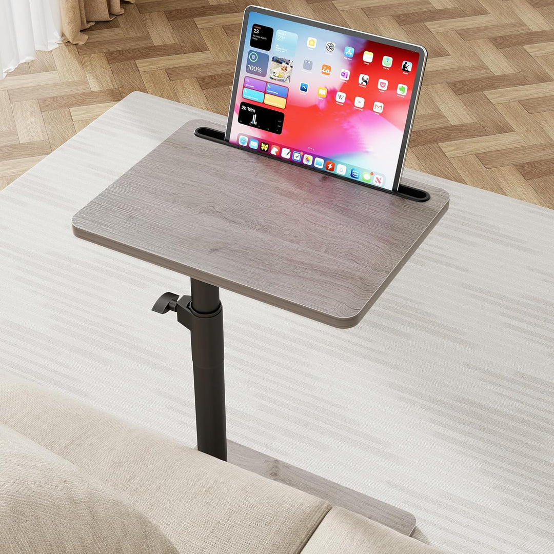 Couch Beistelltisch - 360° schwenkbarer höhenverstellbar Couchtisch/Holz Sofatisch,Sofa Armlehne Tab