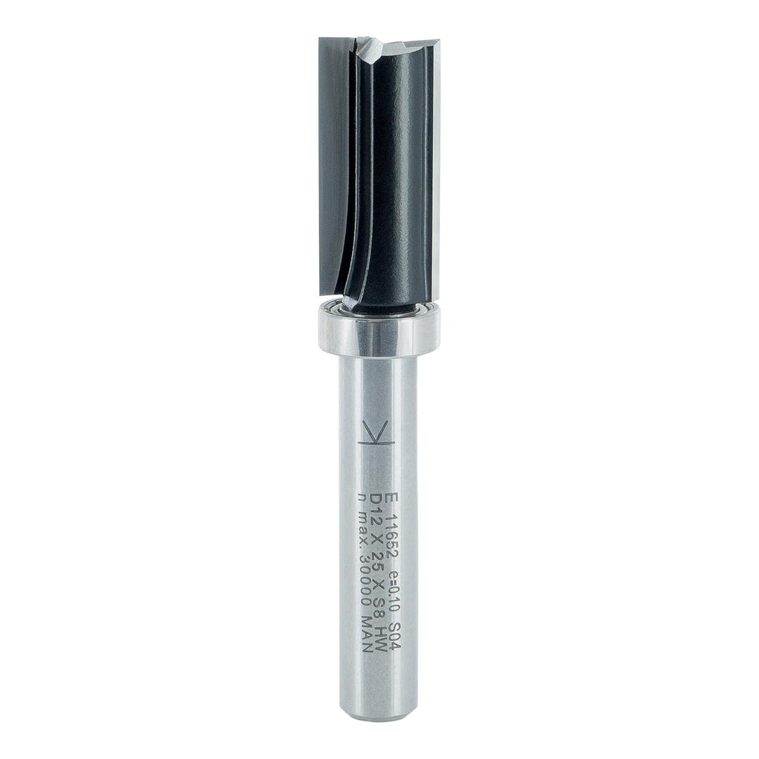 ENT 11652 Bündigfräser HW, Schaft (S) 8 mm, Durchmesser (D) 12 mm, NL 25 mm, SL 38 mm, GL 68 mm, mit